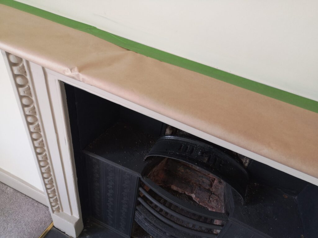 Mantle piece protection as part of a full property redecoration